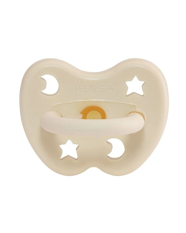 Schnuller Milky White rund Stern & Mond ab 3 Monate, Naturkautschuk