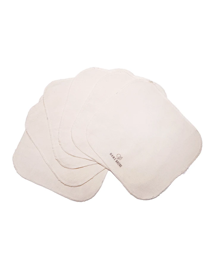 Baby Waschlappen/ Moltontuch 6er- Pack B-Ware 20x20 cm, natural
