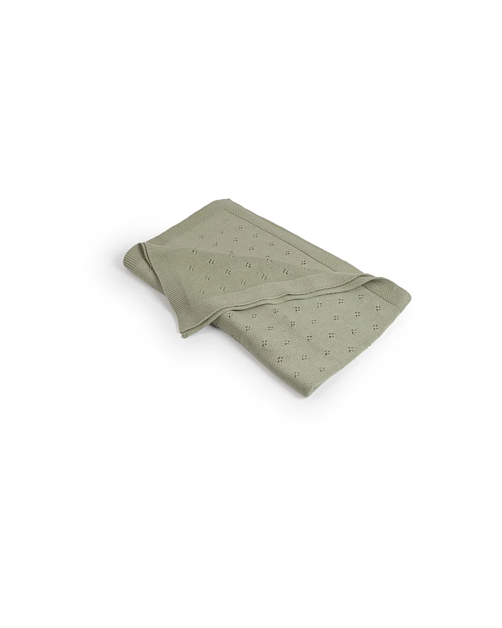 Babydecke Lochmuster Blume, 80x100 cm mint