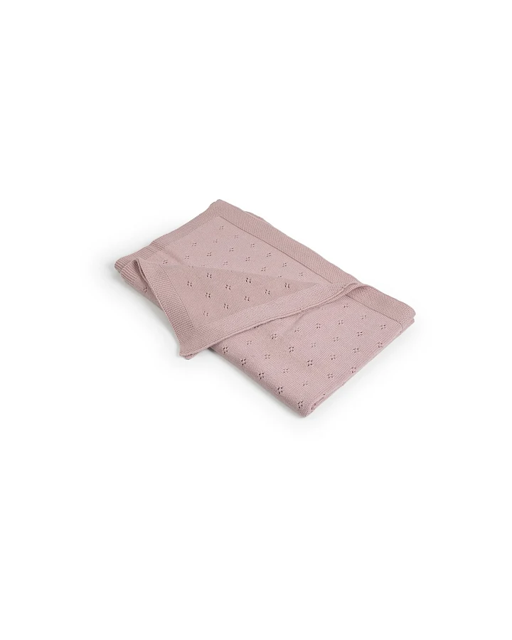 Babydecke Lochmuster Blume, 80x100 cm cameo pink