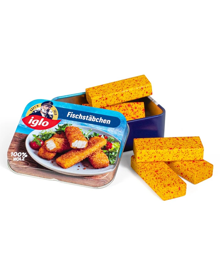 Fischstäbchen von Iglo in der Dose 7,6x5x2,5cm