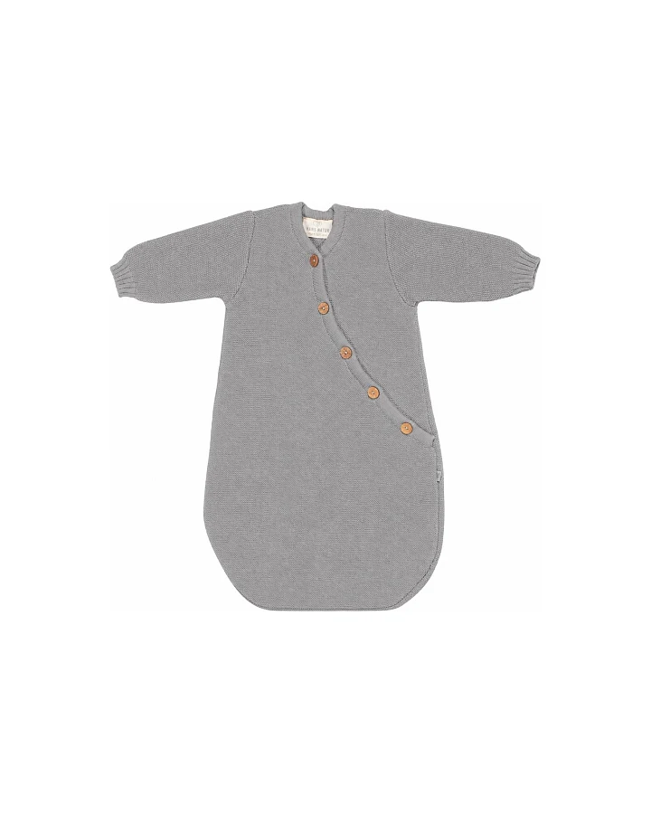 Baby-Langarm-Schlafsack Bio-Merinowolle grey Gr.02 (ca 75 cm)