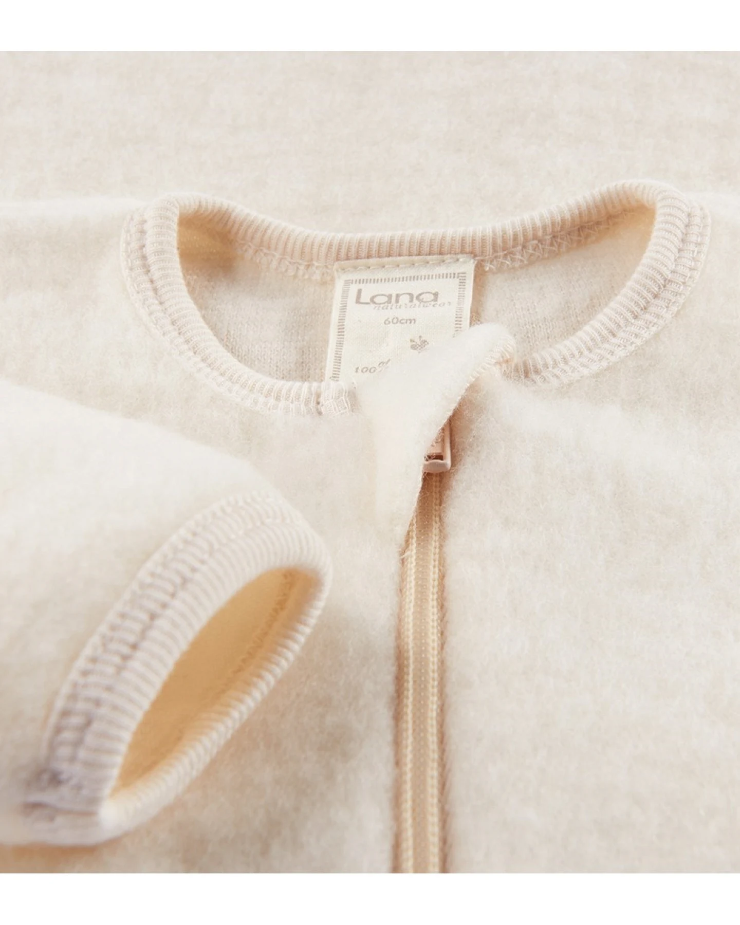 Schlafsack Baby "Milou" Bio-Schurwolle und Bio-Baumwolle natur Gr.2 (ca 95-100 cm), Ganzjahr – Ansicht 2