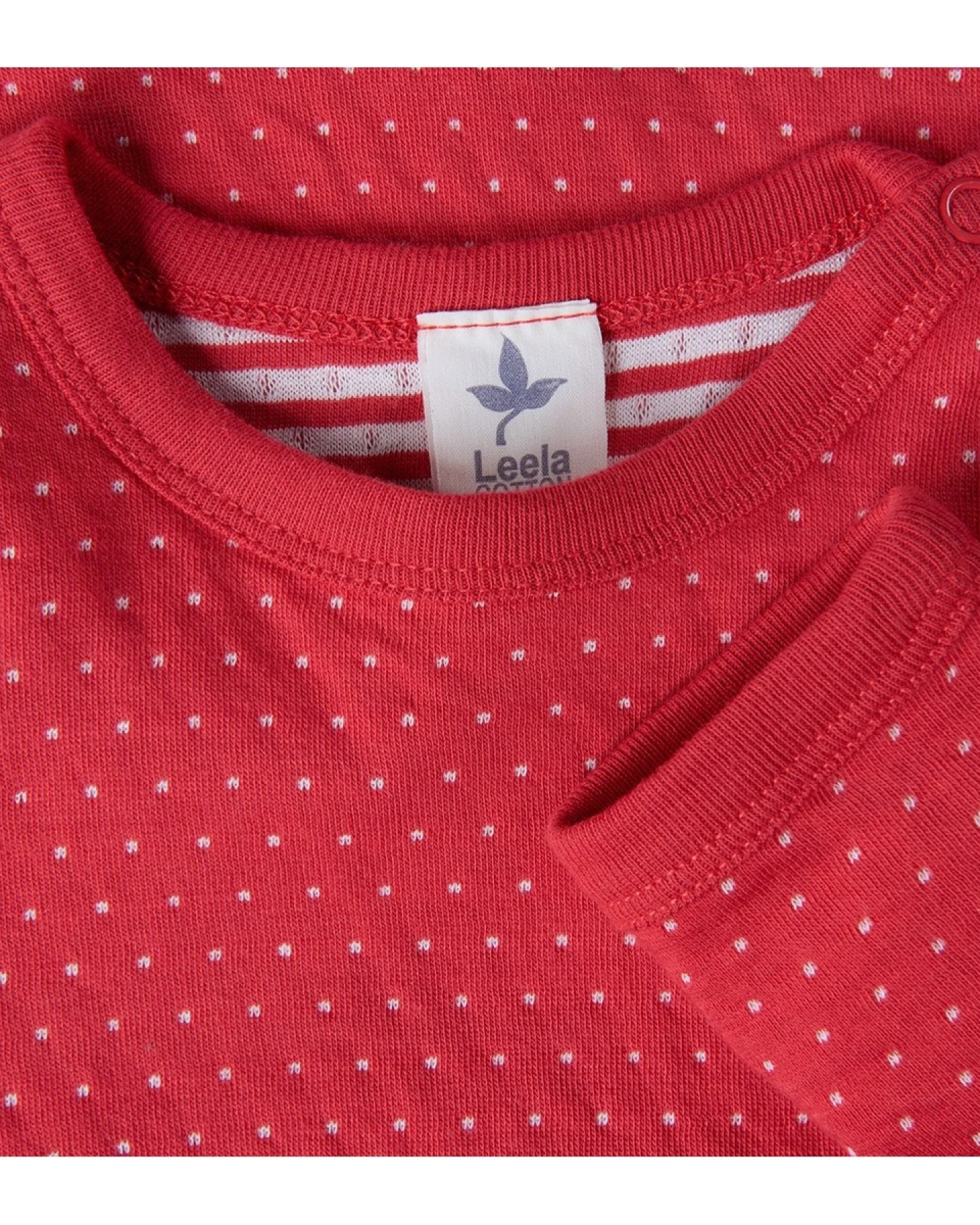 Baby und Kinder Langarmshirt zum Wenden Pünktchen rot-weiß Gr.74/80 – Ansicht 2
