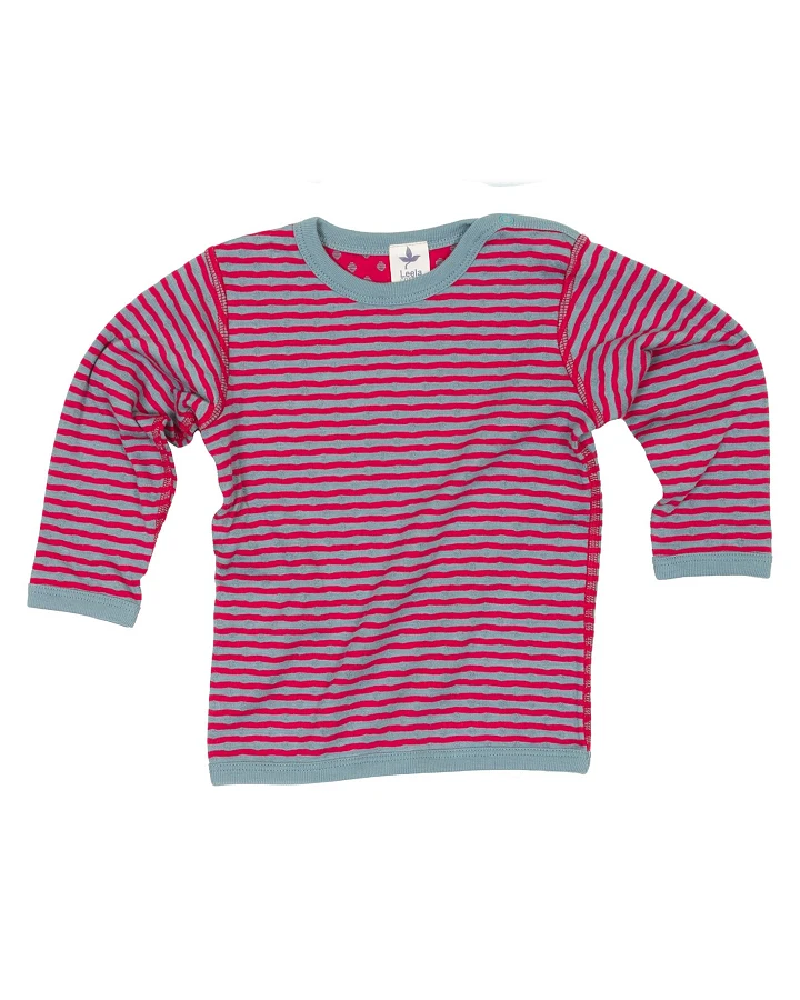 Baby und Kinder Langarmshirt zum Wenden persischrot-taubenblau Gr.74/80