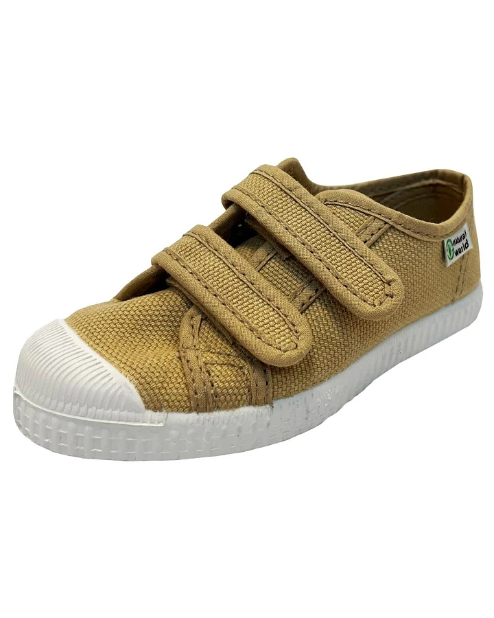 Natural World Kinder Schuhe Sneaker mit Klettverschluss beige Gr.24