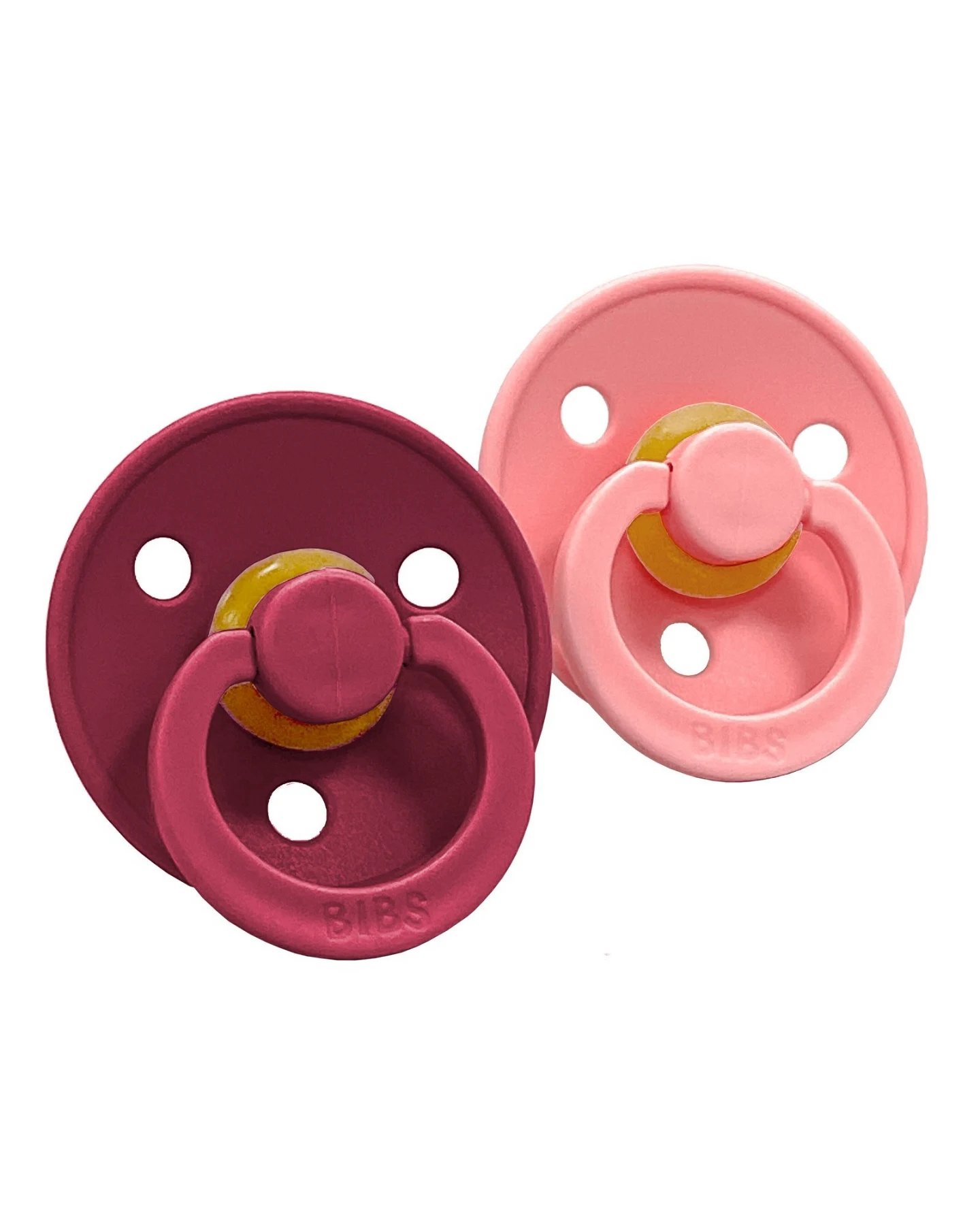 BIBS Schnuller Naturlatex "Colour" 2er Pack kirschförmig coral-ruby 0-6 Monate – Ansicht 2