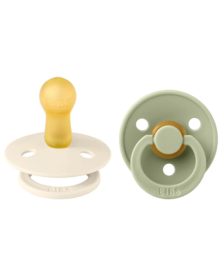 BIBS Schnuller Naturlatex "Colour" 2er Pack kirschförmig sage-ivory 6-18 Monate