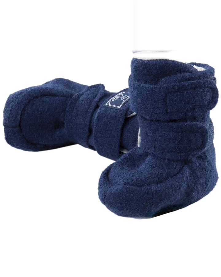 Pickapooh Baby Hausschuhe Walkpuschen dunkelblau Gr.1 (0-3 Monate)