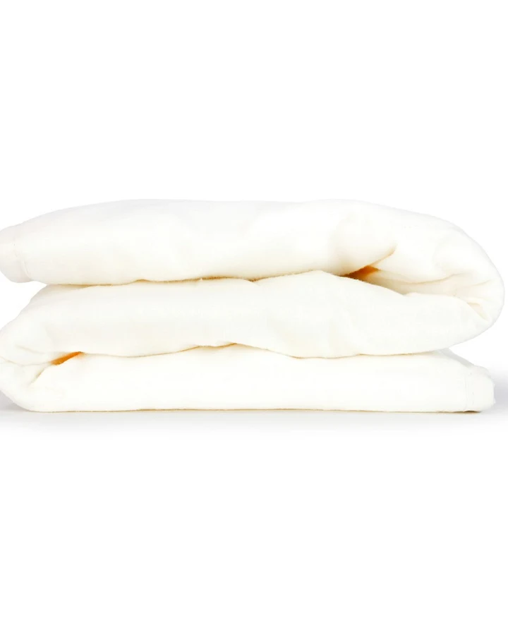 Baby- und Kinderbettdecke Schafschurwolle waschbar 80 x 80 cm, 130 g (Ganzjahr), Biber-Inlett