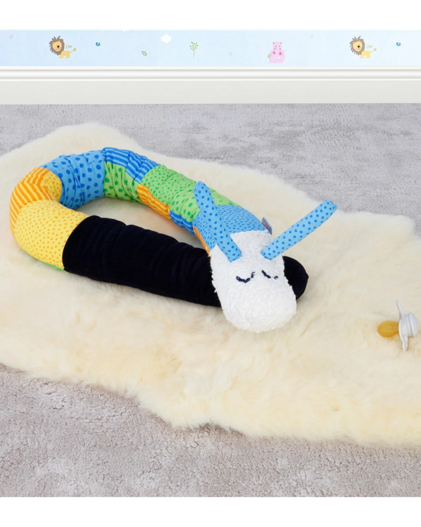 Puckschnecke Patchwork blau bunt Länge 110 cm – Ansicht 2