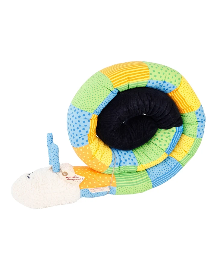 Puckschnecke Patchwork blau bunt Länge 200 cm