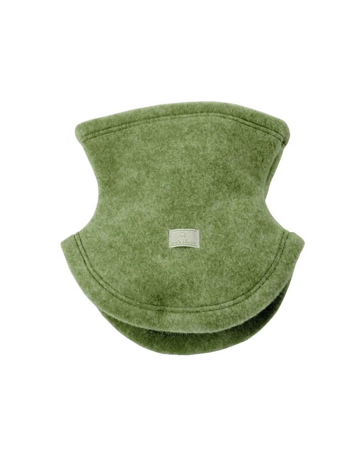 Pickapooh Kinder Schlupfschal Bio-Schurwolle Fleece moosgrün Gr.2 (ab 2 Jahre)