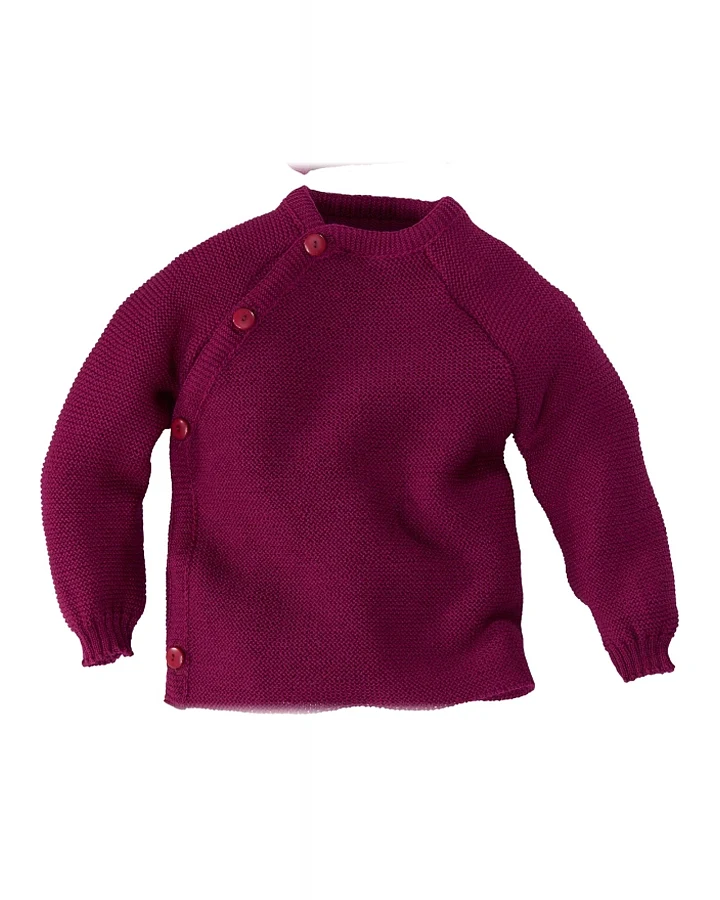 Baby Jacke Schlüttli Bio-Merinowolle beere Gr.62-68