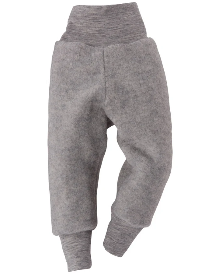 Engel Natur Babyhose Bio-Merinowolle Fleece maschinenwaschbar melange-hellgrau Gr. 62/68