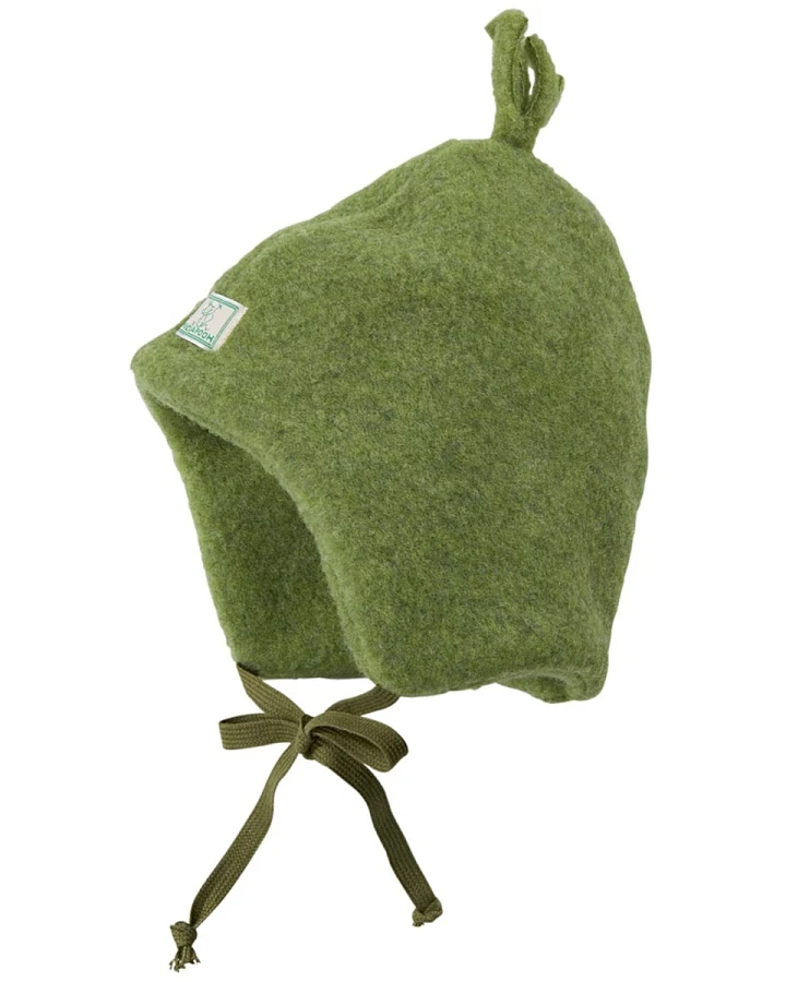 Pickapooh Baby und Kinder Mütze Bio-Schurwolle Fleece moosgrün Gr.48