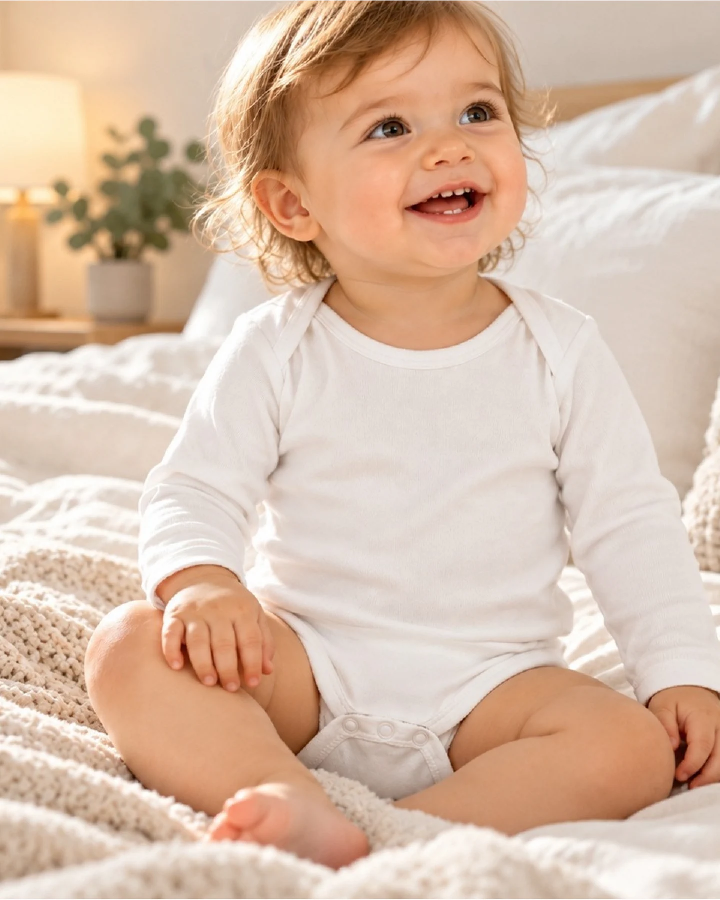 Baby Langarmbody Bio-Baumwolle off white Gr. 86/92 – Ansicht 2