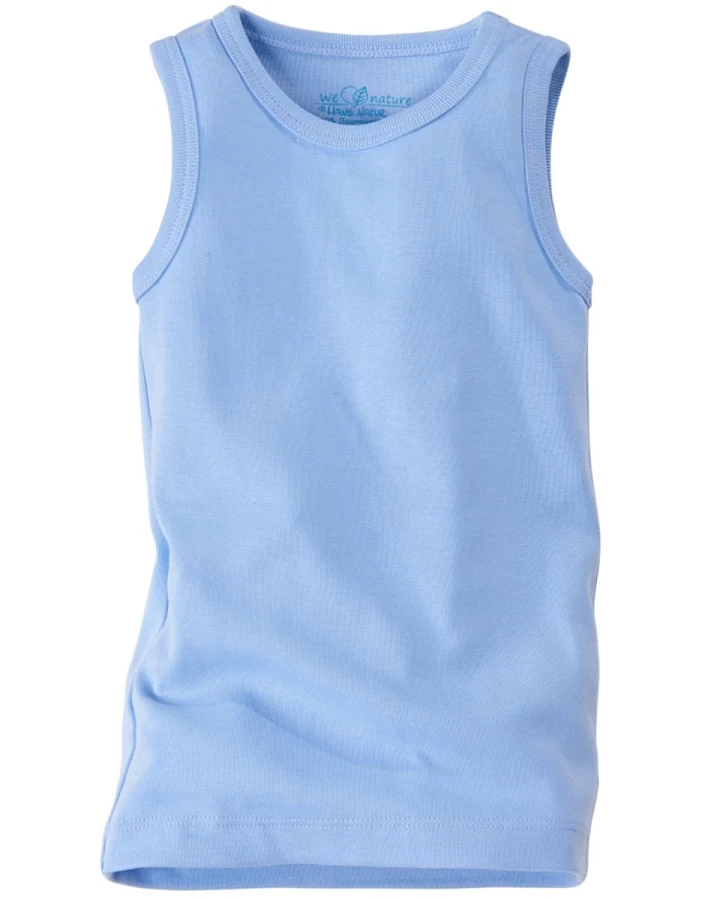 Baby und Kinder Unterhemd Bio-Baumwolle hellblau Gr. 98/104
