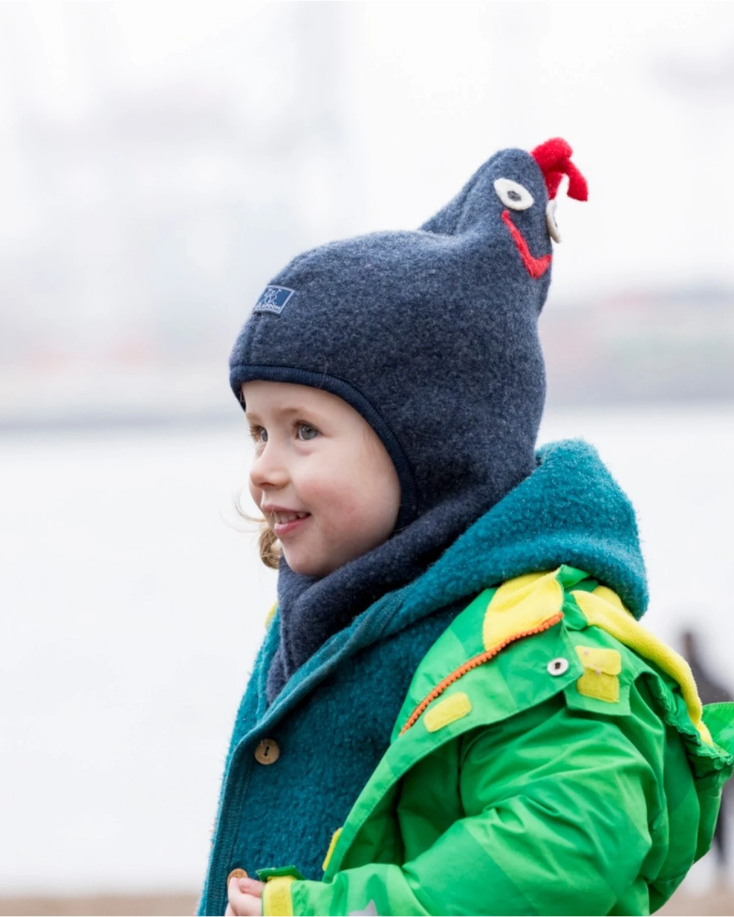 Pickapooh Baby und Kinder Schlupfmütze mit Zipfel Bio-Schurwolle marine Gr.48 – Ansicht 2