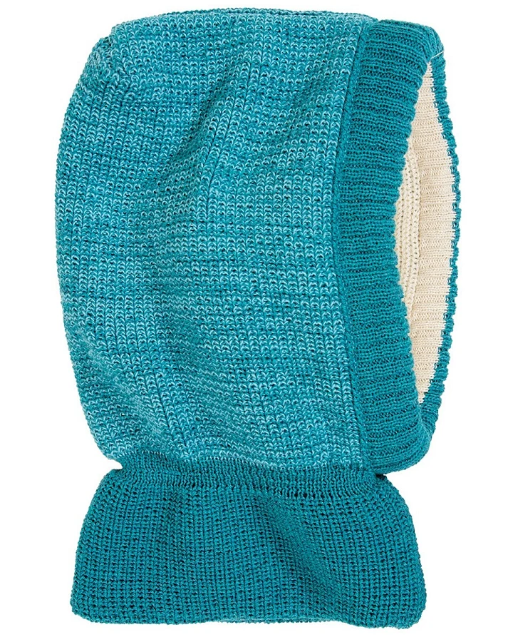 Baby und Kinder Schalmütze türkis-blau melange Gr.46/48