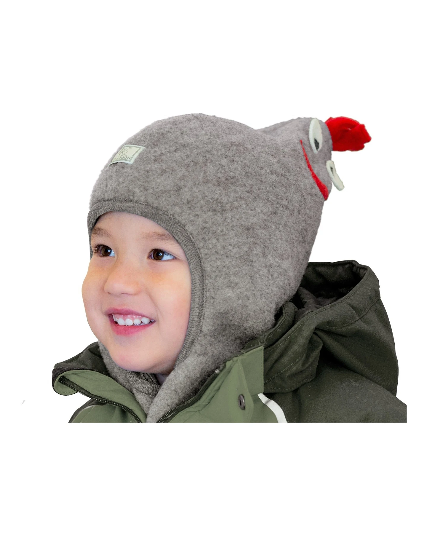 Pickapooh Baby und Kinder Schlupfmütze mit Zipfel Bio-Schurwolle grau Gr.48 – Ansicht 2