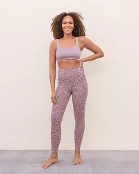 Produktseite: Jaya MALI - Damen - Perfekt sitzende High-Rise Leggings mit Allover-Zebra Print aus elastischer Biobaumwolle mit doppelter Taillenparti