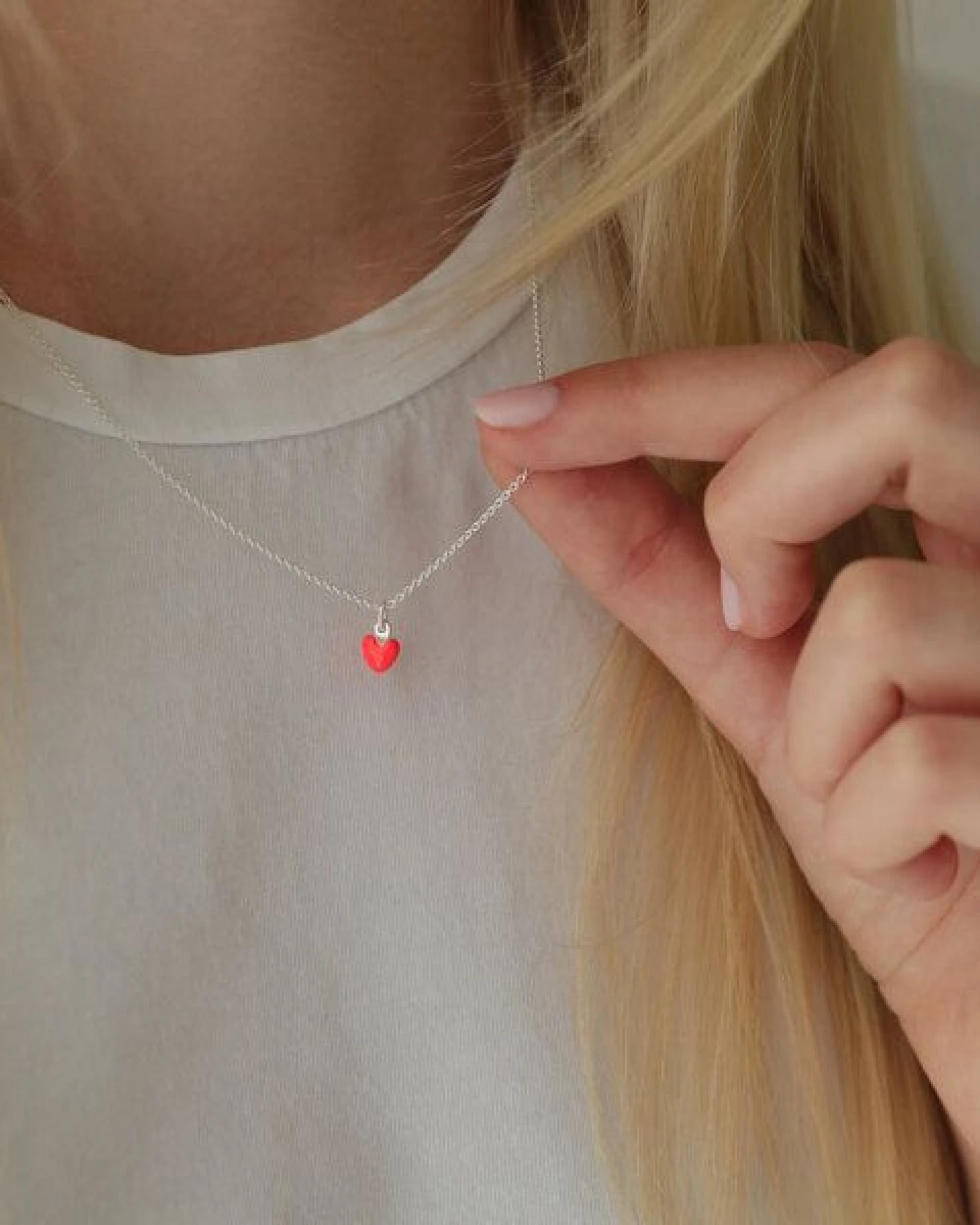 BELLYBIRD Jewellery Halskette - kleines Herz, Anhänger/ Silber/ Silber emailliert – Ansicht 3