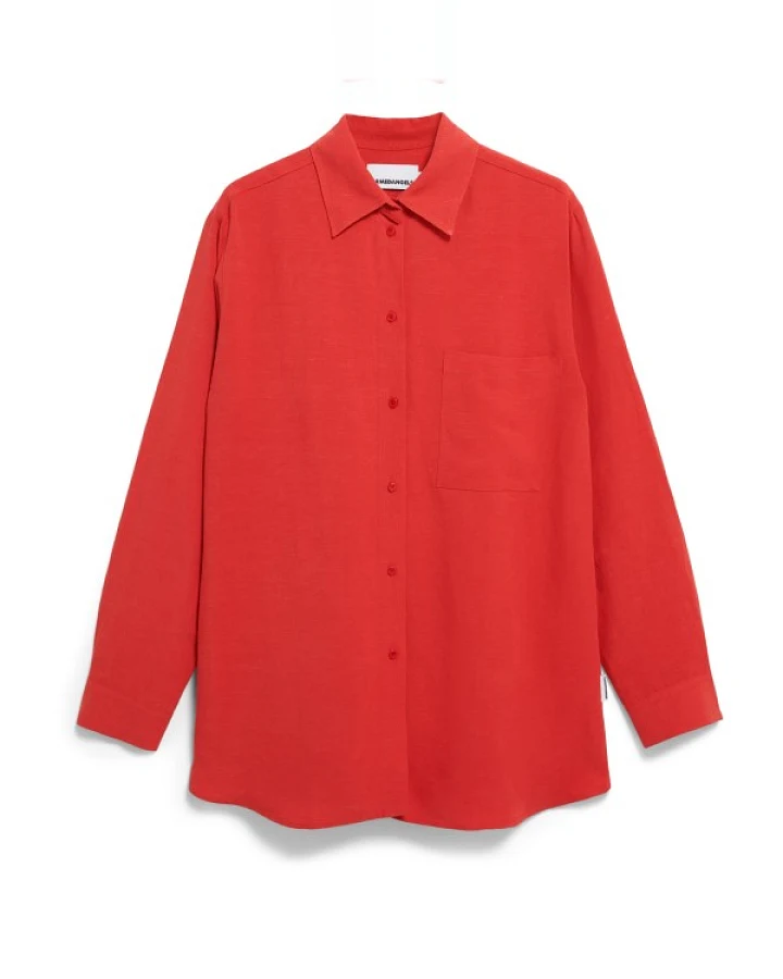 ARMEDANGELS - Women's Maalgaa Lino - Bluse Gr L rot
