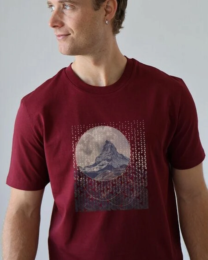 Kultgut Artdesign - Klassik Shirt 100% Biobaumwolle / Abstract Mountain
