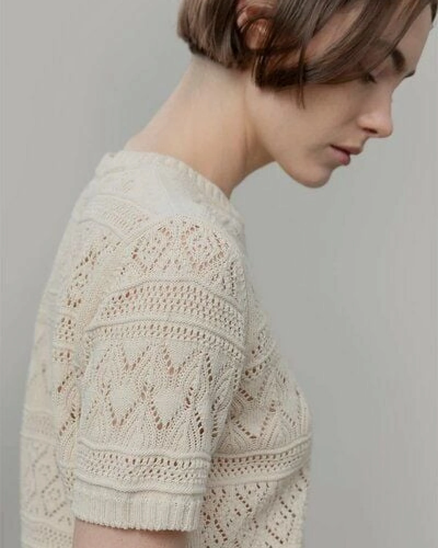 Rifò - Circular Fashion Made in Italy Neda Kurzarm-Pulllover aus recykelter und Bio-Baumwolle – Ansicht 3