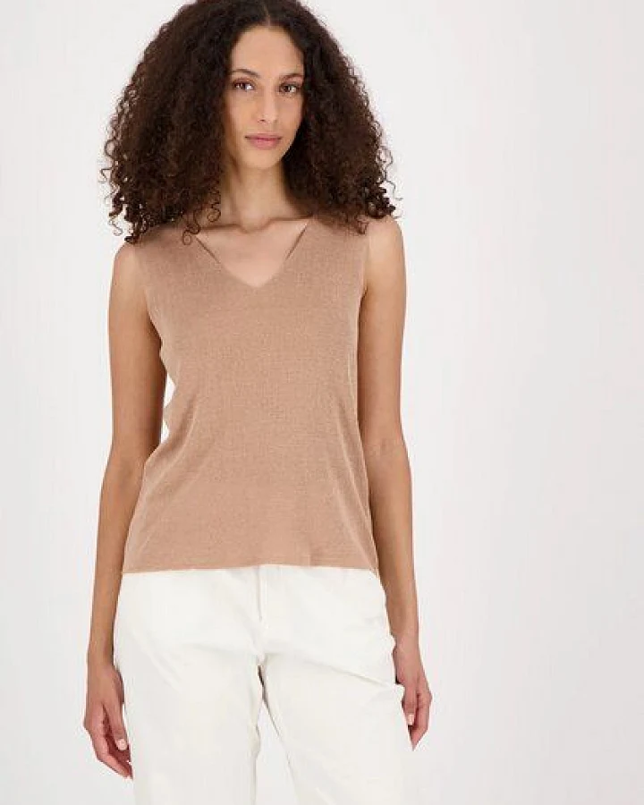 Les Racines Du Ciel EMMA Debardeur aus Leinen und Biobaumwolle, Beige