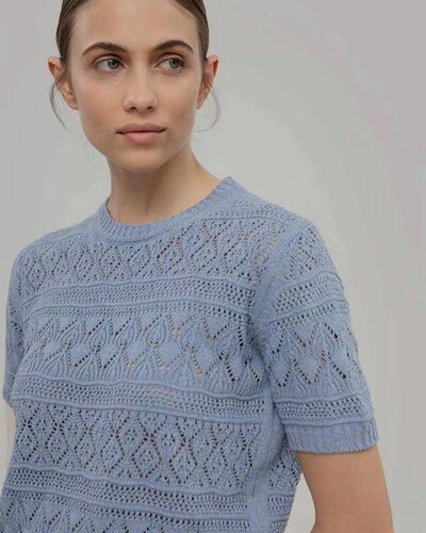 Rifò - Circular Fashion Made in Italy Neda Kurzarm-Pulllover aus recykelter und Bio-Baumwolle – Ansicht 3