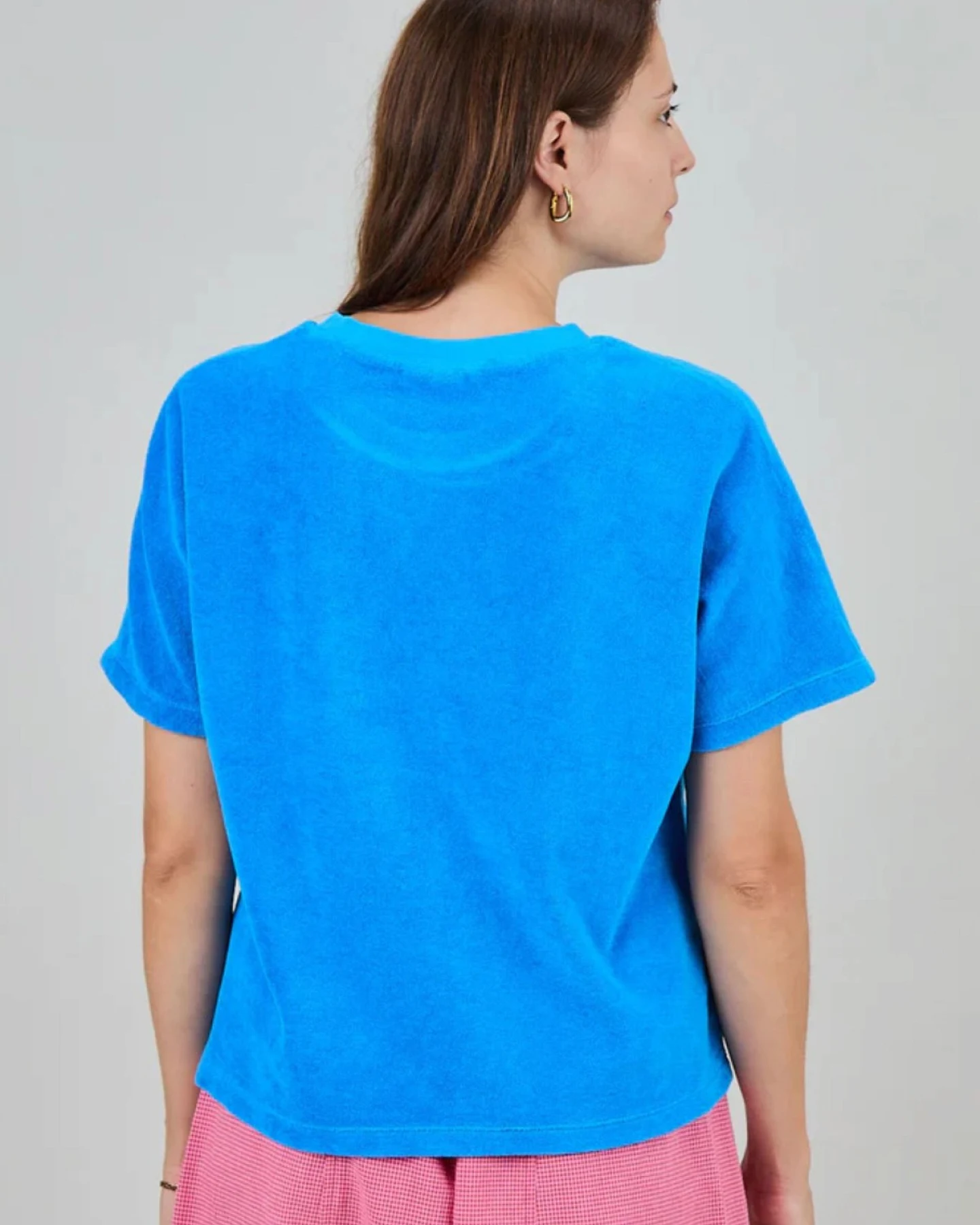 T-Shirt Terry Oversize Blau – Ansicht 3