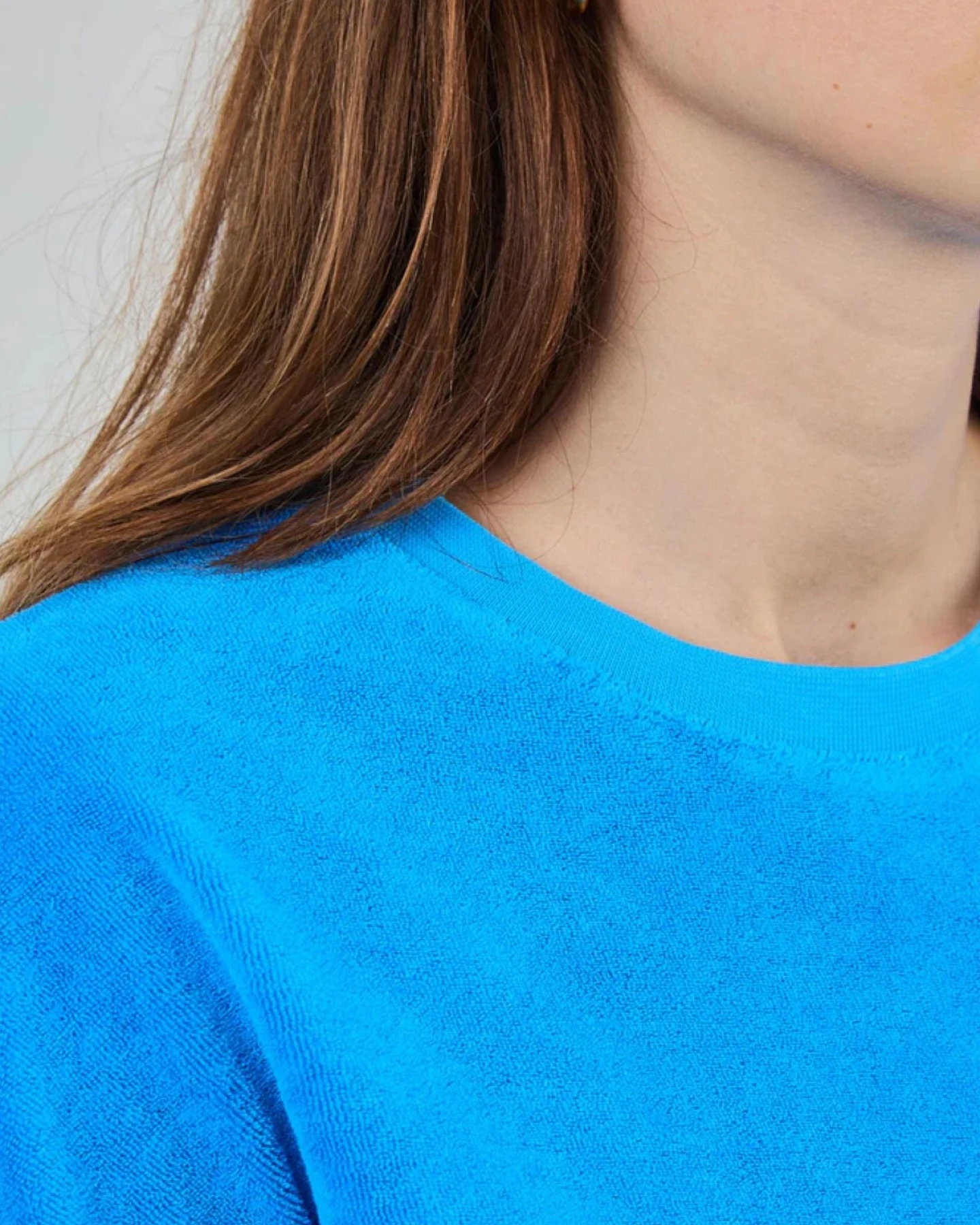 T-Shirt Terry Oversize Blau – Ansicht 4