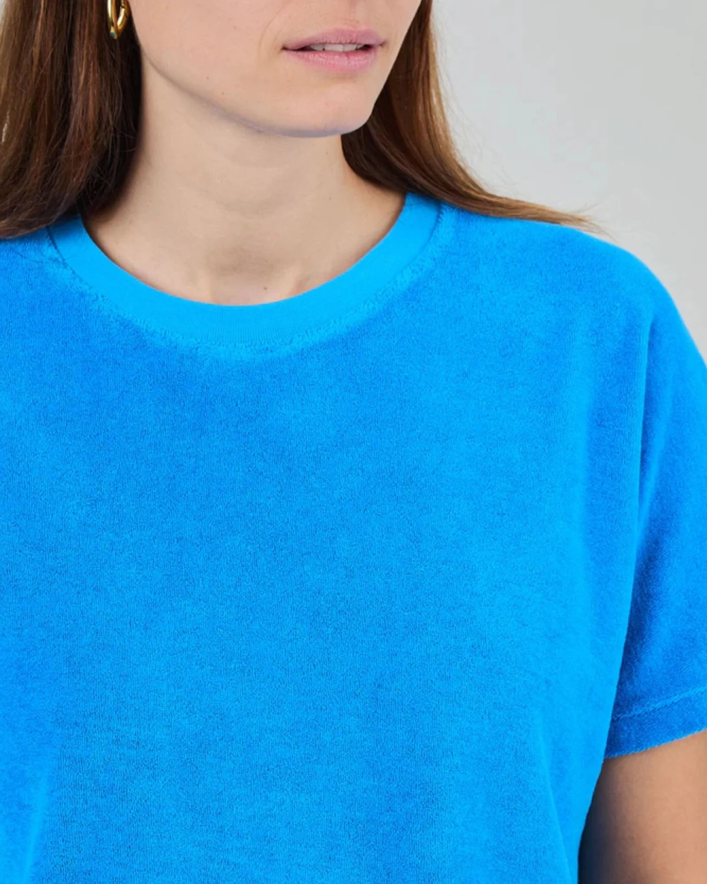T-Shirt Terry Oversize Blau – Ansicht 6