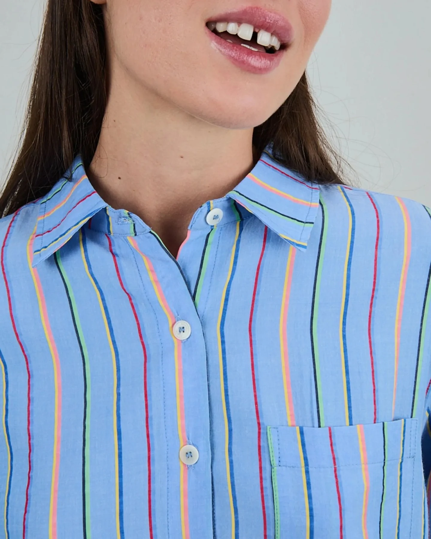 Bluse Stripes Boxy Blau – Ansicht 6