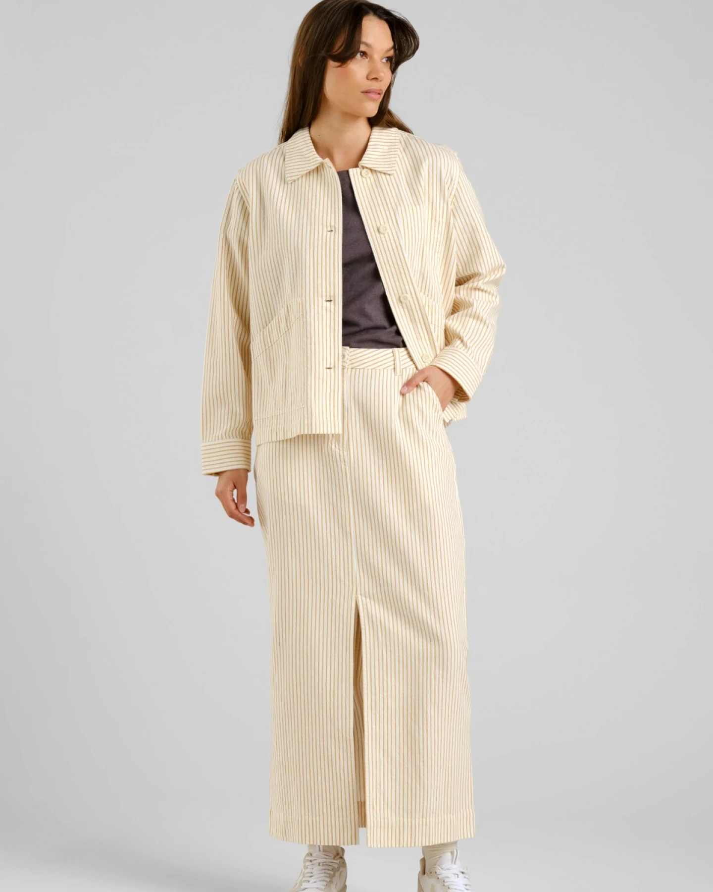 Jacke Stiby Work Stripe Gelb – Ansicht 5