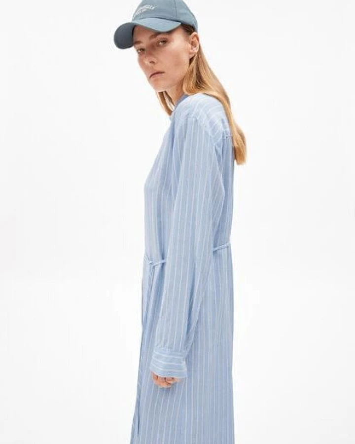 ARMEDANGELS MATHAA LINO STRIPES Damen Webkleid aus Leinen-Mix