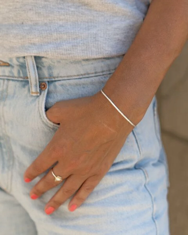 juni Zopfarmband diamantiert aus recyceltem Silber - hergestellt in Deutschland