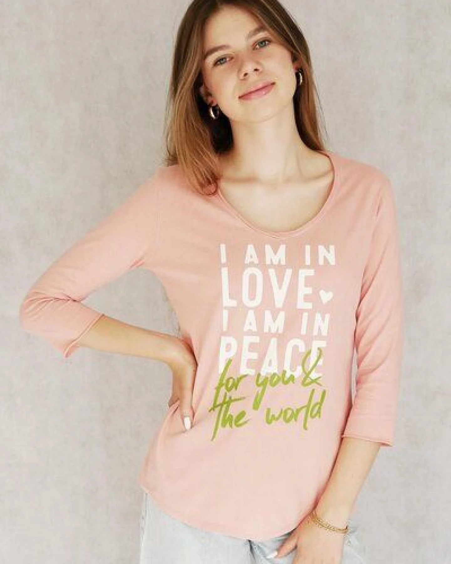 SPARKLES OF LIGHT pflanzengefärbtes 3/4 Arm Shirt – Ansicht 2