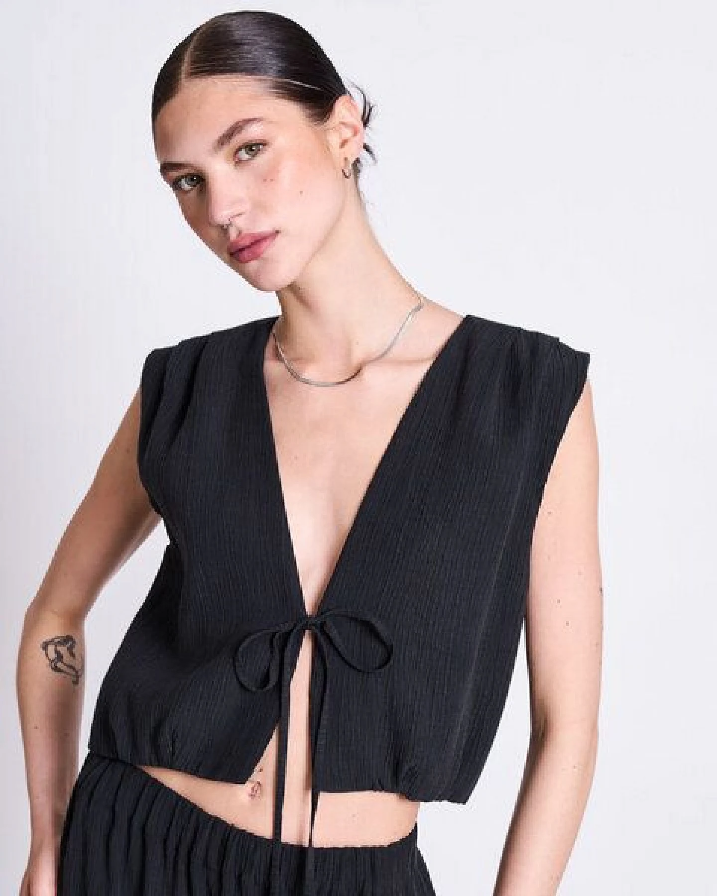 JAN N JUNE Crinkle-Top STROGET mit Bindeband – Ansicht 3