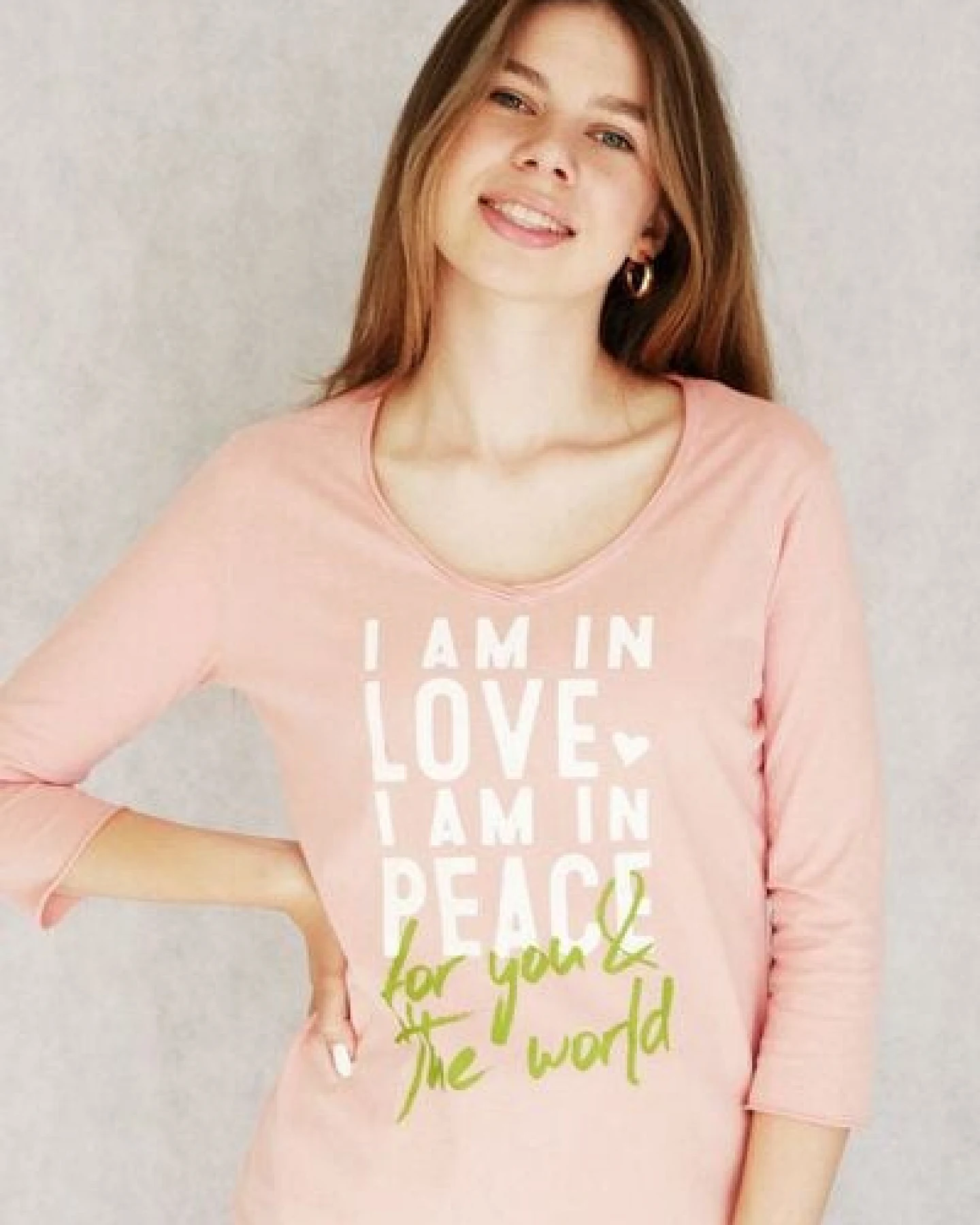 SPARKLES OF LIGHT pflanzengefärbtes 3/4 Arm Shirt – Ansicht 4