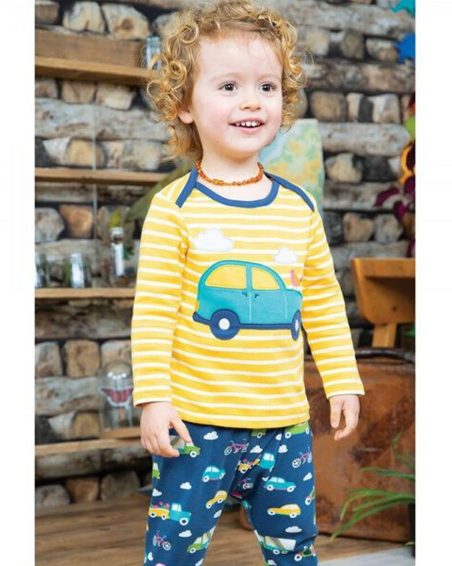 Frugi Pumphose Fahrzeuge Rainbow Wheels – Ansicht 2