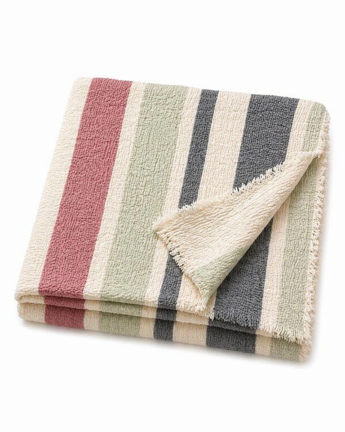 Sandiik Musselin-Tagesdecke „Pastell Stripe – 200 x 230 cm aus Bio-Baumwolle – Ansicht 3