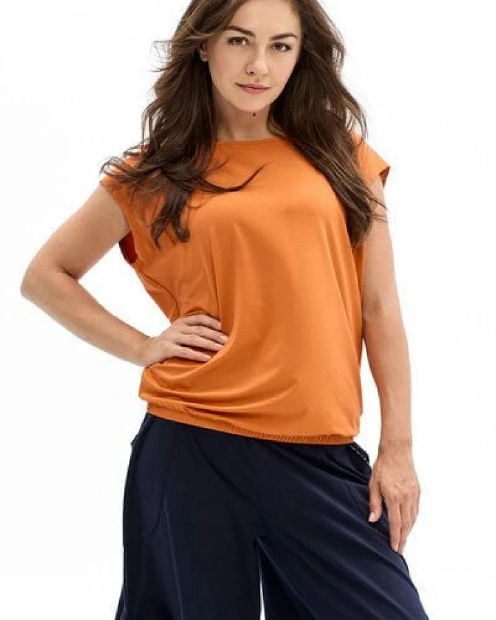 Shirt Moma – Viskose für Yoga & Alltag Bluse – Oversize mit Gummizug – Tangerine oder Schwarz – 100% in EU fair produziert – KOKOworld