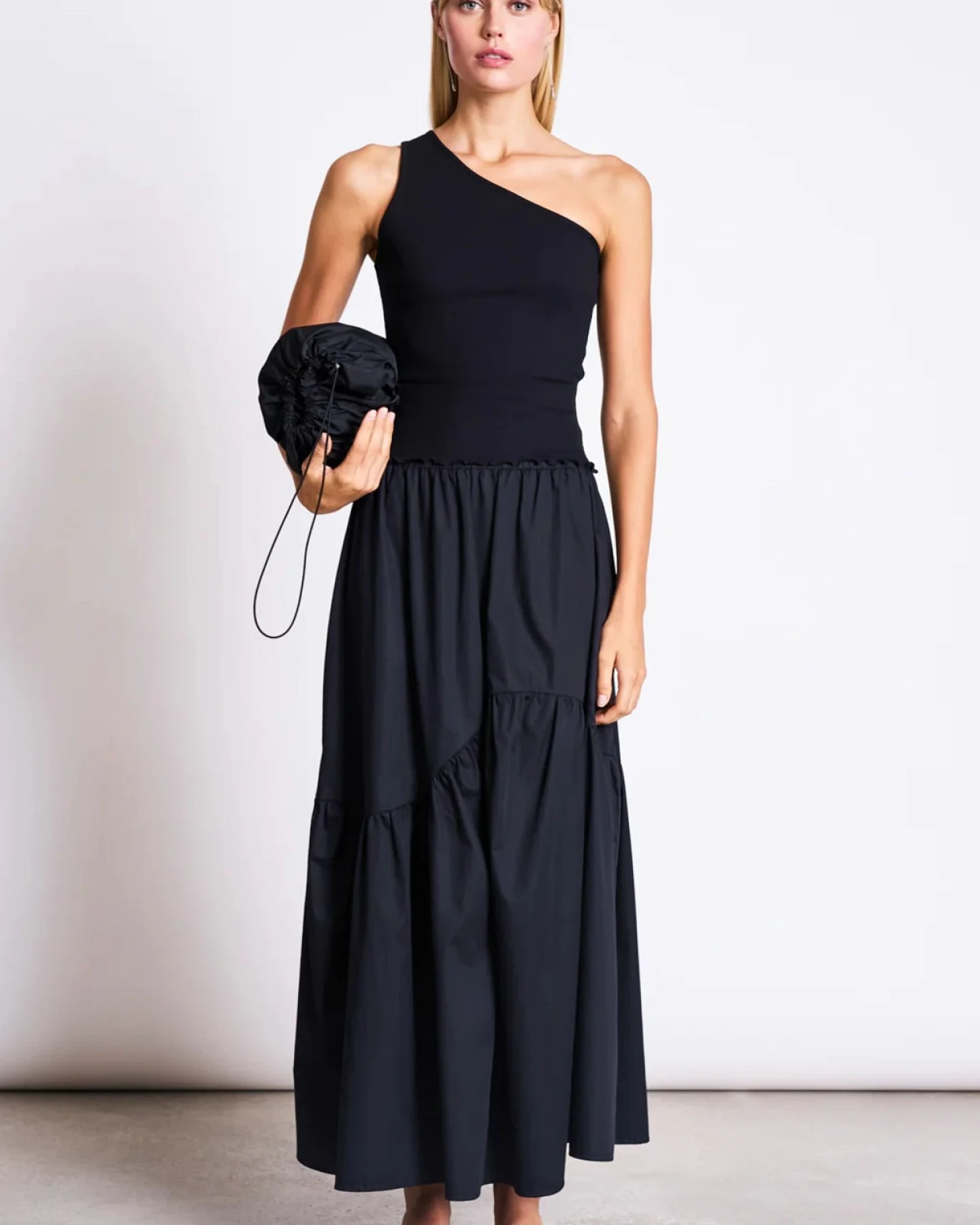 Top Tigris One Shoulder Schwarz – Ansicht 4