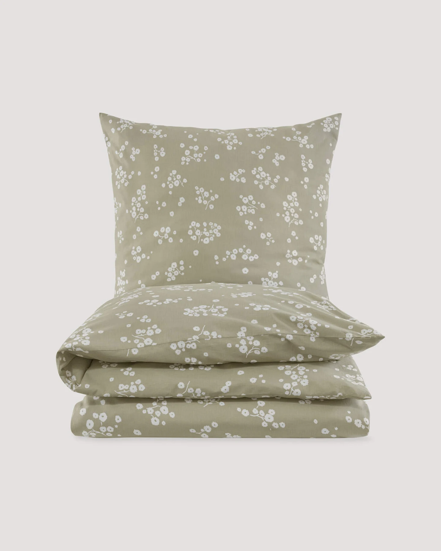 hessnatur Renforcé Bettwäsche Set HANAMI aus Bio-Baumwolle - grün - Größe 155x220 / 40x80 cm – Ansicht 3