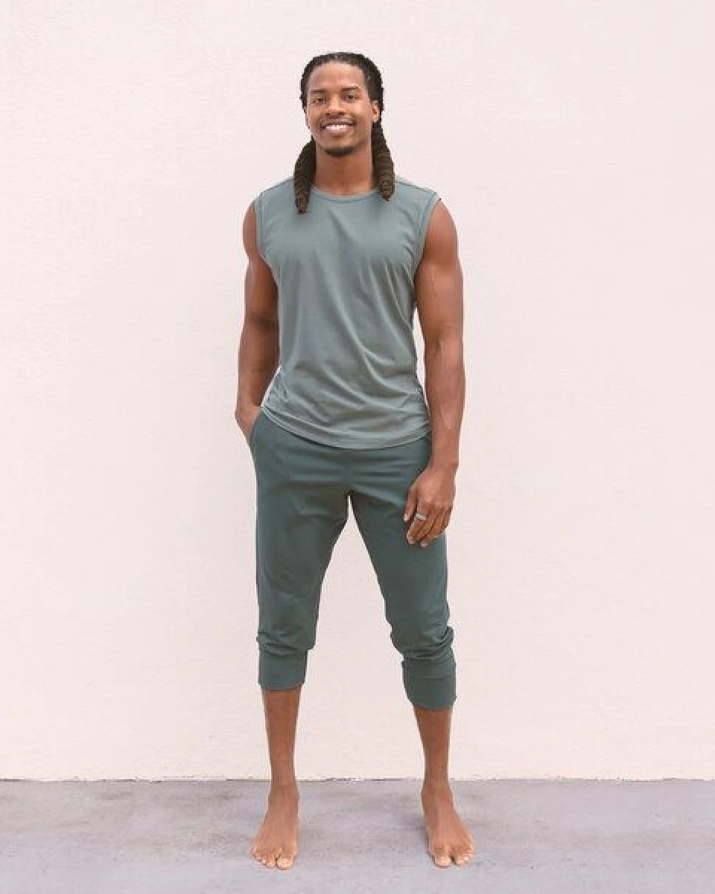 Jaya ALI UNI - Männer - 3/4 Hose für Yoga und Freizeit aus Biobaumwolle – Ansicht 2