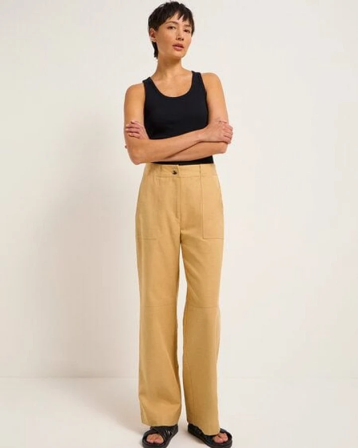 LANIUS Marlenehose mit aufgesetzten Taschen aus TENCEL Lyocell und Bio-Baumwolle