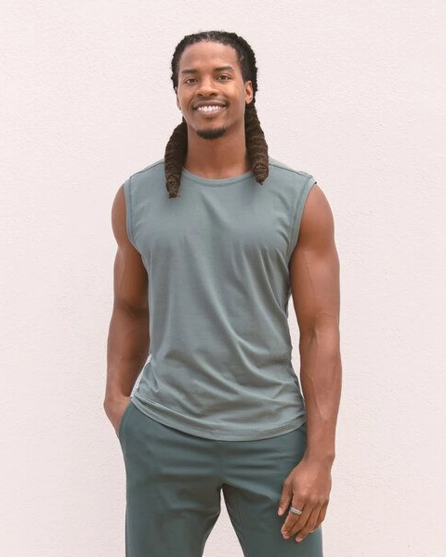 Jaya TOMMY - Herren - Atmungsaktives Tank Top aus softer, elastischer Tencel-Biobaumwoll-Mix, Yoga, Workout and andere Bewegungskünste – Ansicht 3